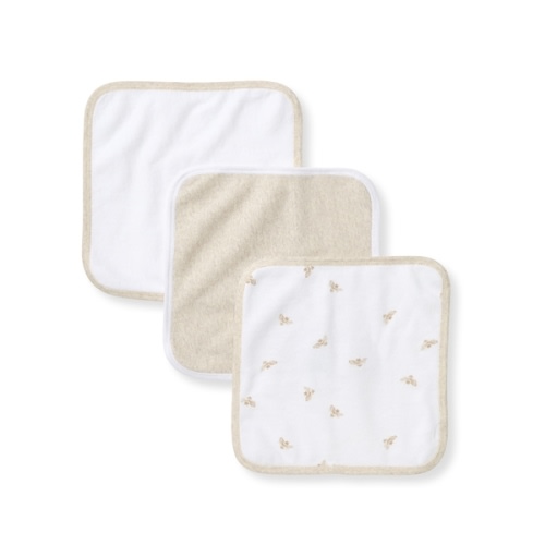 Golden Bee Organic Cotton Knit Terry Washcloths 3 Pack