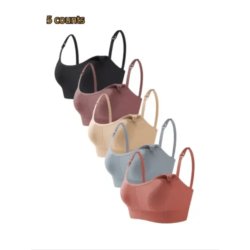 Women's Solid Detatchable Adjustable Strap Nursing Bra Set, Front - TikTok Shop