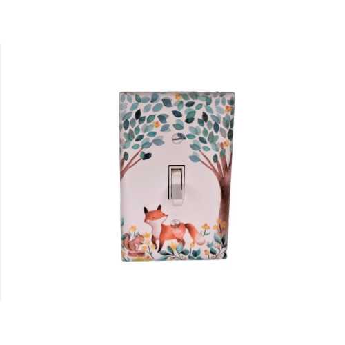 Woodland Fox & Squirrel Light Switch Cover: Nursery Decor