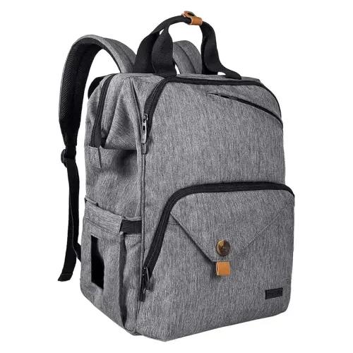 Hap Tim Diaper Bag Backpack,Large Capacity Travel Back Pack Maternity Baby Nappy Changing Bags, Double Compartments with Stroller Straps,Waterproof,Grey (US7340-G)