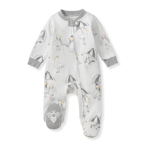 Burt's Bees Baby Baby Girls Pajamas, Zip Front Non-Slip Footed Sleeper Pjs, 100% Organic Cotton