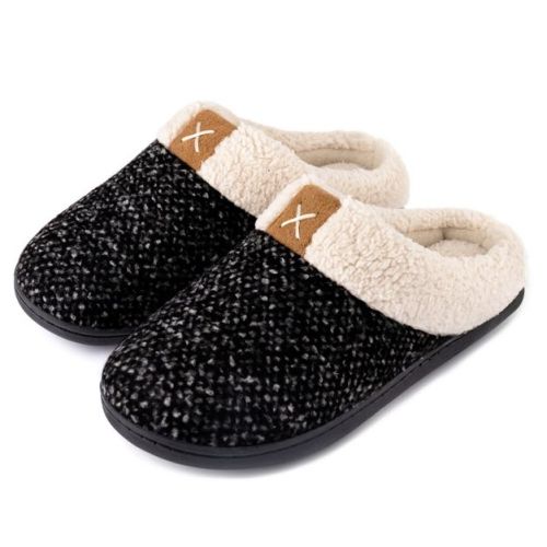 RockDove Women's Collar Memory Foam Slide Slipper, Size 7-8 US Women, Purple