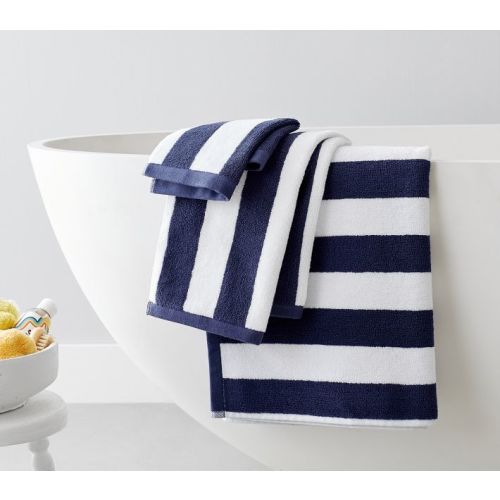 Rugby Stripe Kids Hand Towel | Pottery Barn Kids