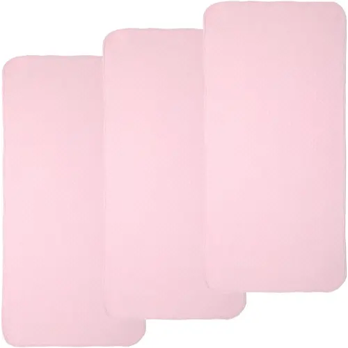 Pleasant Boulevard | Portable Waterproof Baby Changing Pad Liner, Washable Reusable Changing Table Cover Made with Breathable TPU, 27x13in (Pink, 3 Count)