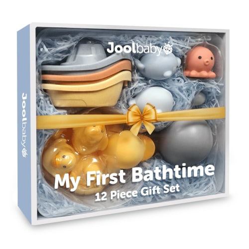Jool Baby My First Bathtime 12-Piece Gift Set – Baby Bath Toys with Storage Bag