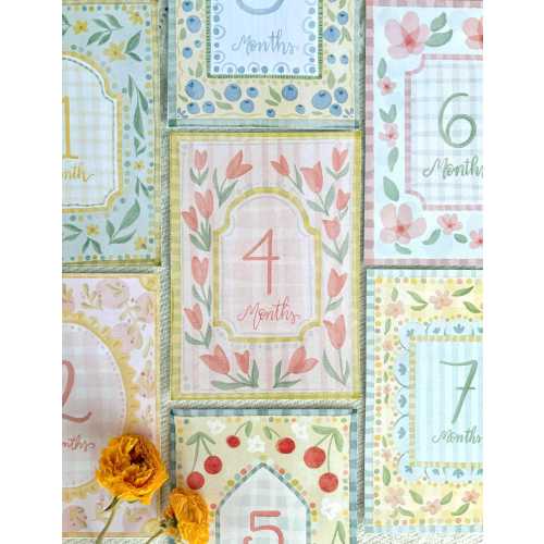 Vintage Floral Baby Milestone Cards – Monthly Baby Photo Props – Girl Baby Shower Gift – Cottagecore Nursery Decor – First Year Keepsake
