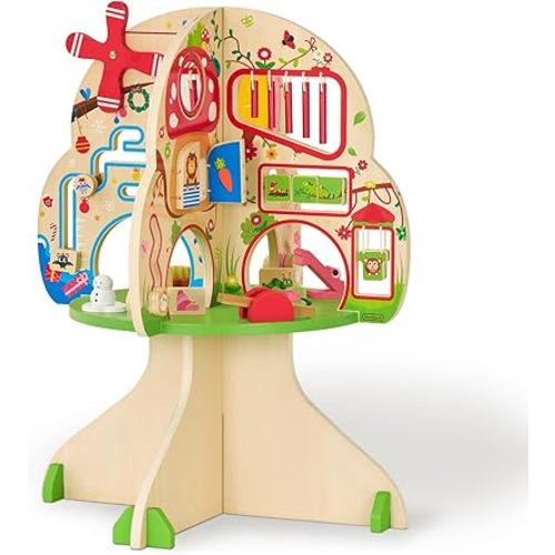 Monläurd® Wooden Tree Acticity Center, Activity Center for Baby, Sensory Table for Toddlers 1-3, Activity Cube, Activity Table, Daycare Furniture, Daycare Essentials, Montrssori Busy Board