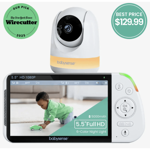 Babysense MaxView: 1-Camera Split-Screen HD Video Baby Monitor