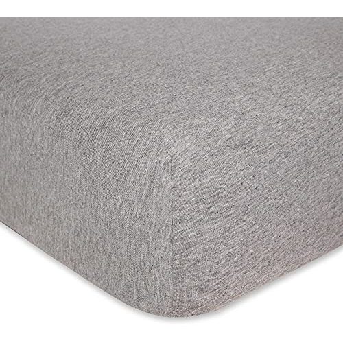 Burt's Bees Baby - Fitted Crib Sheet, Solid Color, 100% Organic Cotton Crib Sheet for Standard Crib and Toddler Mattresses (Heather Grey) , 28x52 Inch (Pack of 1)