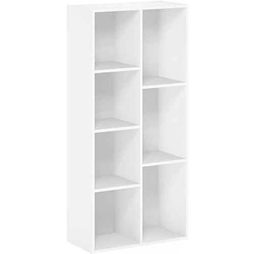 Furinno Luder Bookcase / Book / Storage , 7-Cube, White