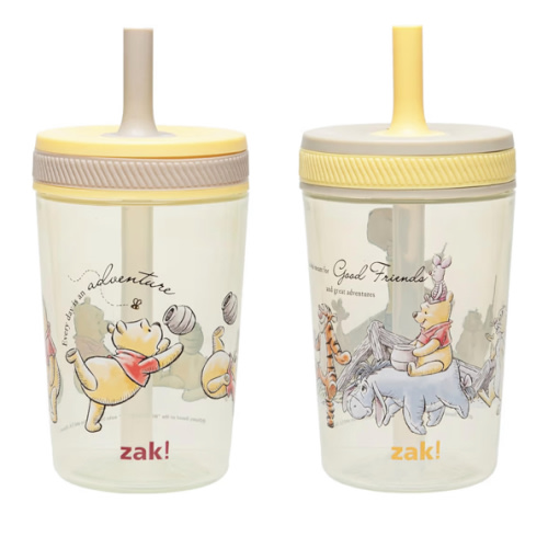 Zak Designs Disney Winnie the Pooh Kelso Toddler Cups For Travel or At Home, 15oz 2-Pack Durable Plastic Sippy Cups With Leak-Proof Design is Perfect For Kids (Winnie the Pooh & Friends)