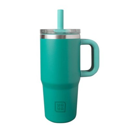 YAYA My First Travel Tumbler for Toddlers 3+ with Reusable Straw and Spill-Safe Lid, 12oz, Seafoam Green