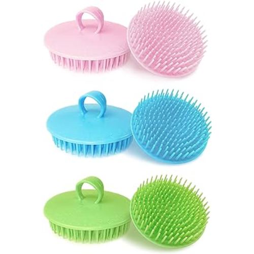 Hair Scalp Scrubber, 6 Pcs Scalp Massager Shampoo Brush, Plastic Shower Head Dandruff Comb, Washing Scrub Brushes for Kids Toddler Men Women Pets