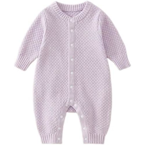 Newborn Boys Girls Sweater Romper Knitted Baby Outfits Toddler Fall Winter Solid Bodysuit Jumpsuit Clothes for 0~24M