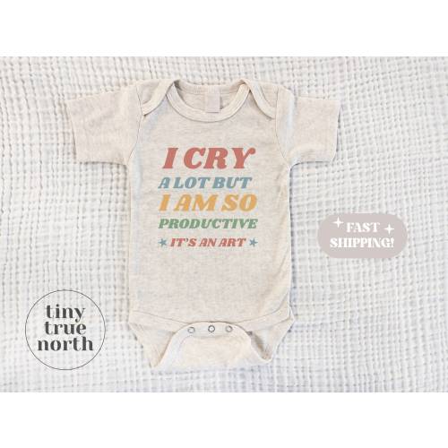 I Cry Alot But I'm So Productive Bodysuit - Swif One Piece - Eras - Newborn Cute One Piece - Newborn Gift - Swift Gift - Cute Baby Gift