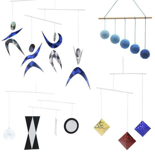 Classic Montessori Visual Mobiles, Nursery Mobile-Handmade-Set of 4 Assembled