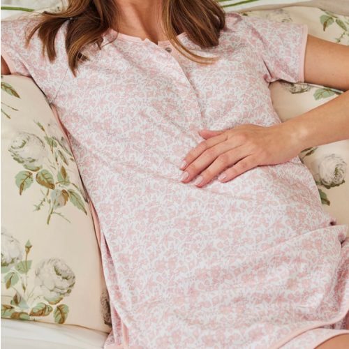 LAKE | Women | Pima Cotton Pajamas | English Rose Garden Floral Maternity Shorts Set