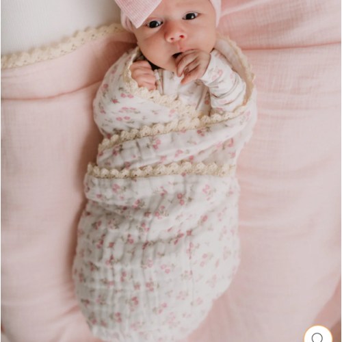 Gauze Lace Blanket | Paisley Peony – Little and Fern