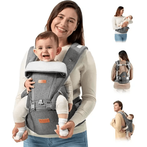 besrey Baby Carrier with Hip Seat Newborn to Toddler, 7-45lb, Summer Mesh Infant Carrier, Baby Body Holder Chest with Back Support, Front Facing Men Kangaroo Holder