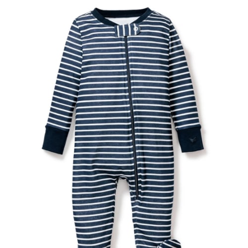 Baby's Pima Romper in Navy Stripe