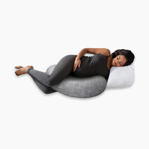 Boppy Pregnancy Cuddle Pillow with Easy-on Removable Pillow Cover - Gray Basket Weave