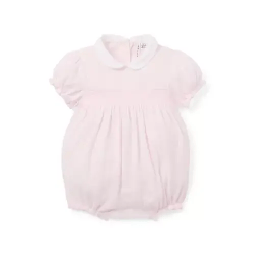 Newborn Pink Blossom Baby Heart Pointelle Smocked Romper by Janie and Jack