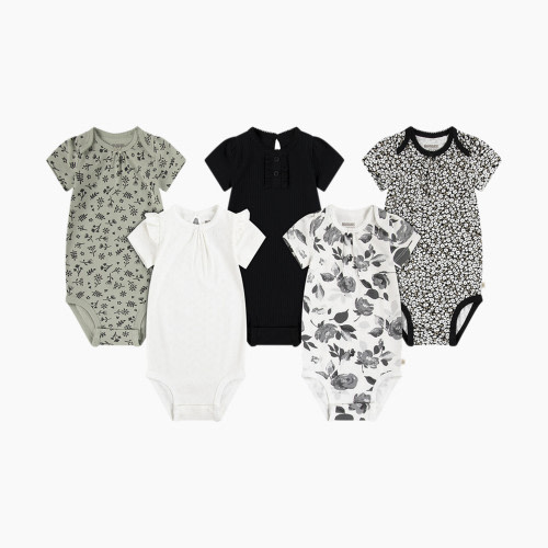 Huggies Elevated Bodysuit (5 Pack) - Snow White/Black, 0-3 M