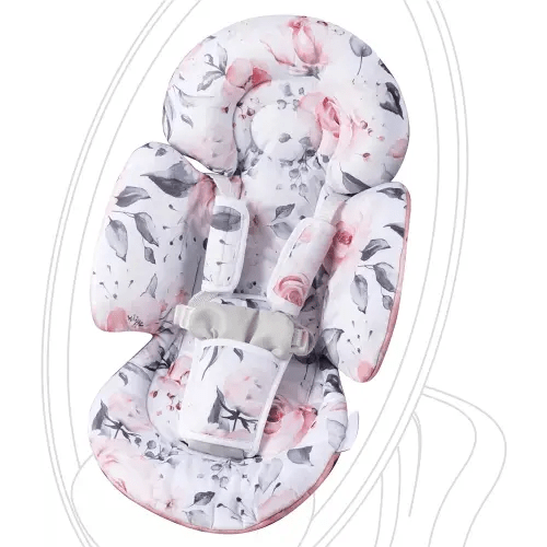 Infant Insert Compatible with 4moms Mamaroo Swing & Graco Swing and Infant Car Seat, Newborn Insert, Baby Head and Body Support, Reversible Design, Breathable Soft Fabric, 1Pcs - Pink Floral