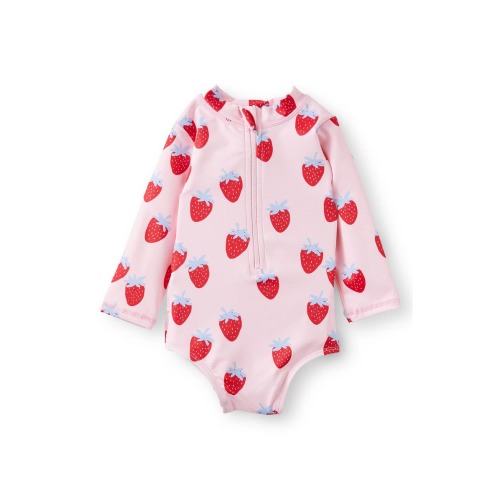 Lucy Long Sleeve Ruffle Back Swimsuit, 6-12M