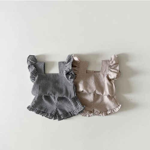 Plaid Ruffle Shorts Set | RYAN AND REMI