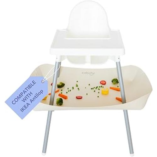 CATCHY -Food Catcher-Compatible with IKEA Antilop High Chair + 11 Other High Chairs- Highchair Sold Separately -Baby & Toddler Food & Mess Catcher-Premium Linen Inspired - Under High Chair Accessory