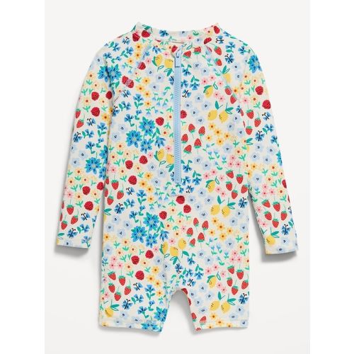 Printed Zip-Front Rashguard Romper Swimsuit for Toddler & Baby | Old Navy