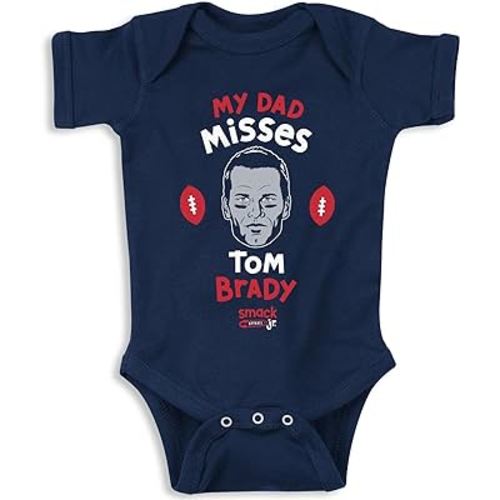 My Dad Misses Tom Brady Baby Apparel for New England Football Fans (NB-7T)