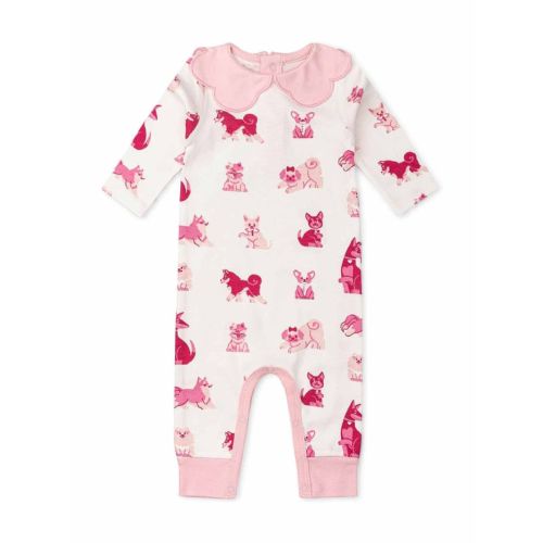 Paris Hilton x Monica + Andy Organic Cotton Baby Scallop Collar Romper, Sizes 0/3 Months-24 Months