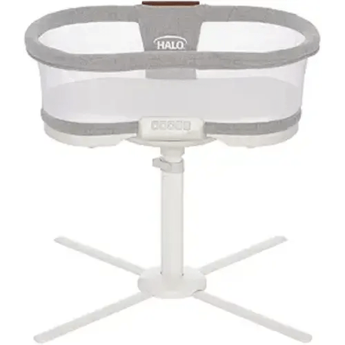 HALO BassiNest Luxe Swivel Sleeper - Over-Bed Baby Bassinet with 360° Rotation, Vibrations, White Noise, and Safe Close-Sleeping Design, Dove Grey Tweed