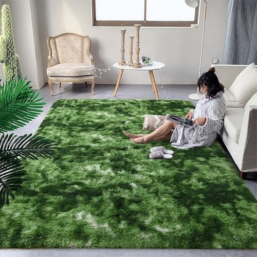 DweIke Fluffy Navy Blue Rugs for Bedroom Living Room, 4x6 Feet Soft Plush Shaggy Dark Blue Girls Boys Kids Rug, Non-Slip and Machine Washable Carpet for Dorm Nursery Classroom Decor
