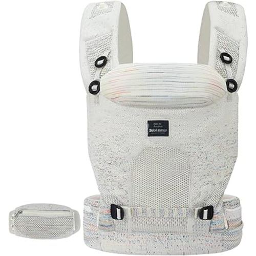 Bebamour Knit Baby Carrier Newborn to Toddler -Lightweight Baby Wrap Carrier 3-in-1 Baby Carrier Front and Back Carry (Cream,7-32 lbs)