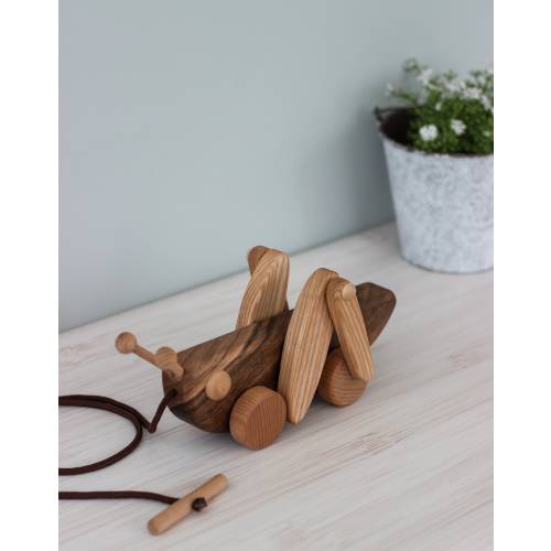 Handmade Wooden baby toys animals on wheels for kids, Educational pull toys for 1 year old, Montessori toys for toddler from Ukraine shops