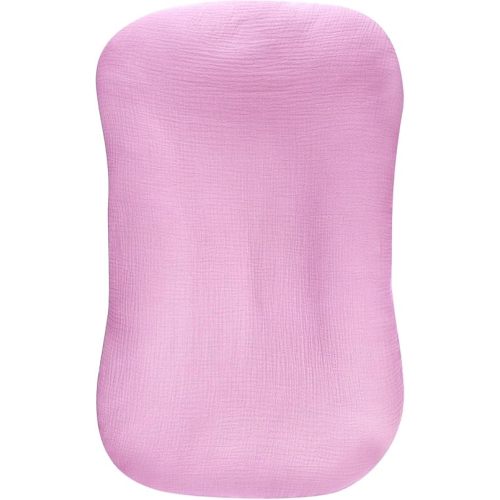 Hooyax Muslin Baby Lounger Cover Soft Organic Cotton Slipcover Fits Newborn Lounger for Baby Boys and Girls (Lavender)