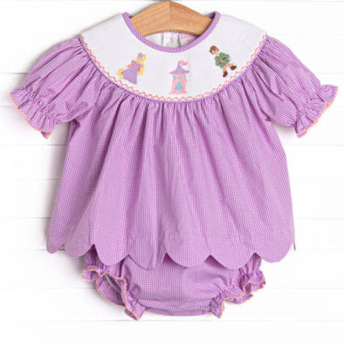 Tangled Tower Smocked Diaper Set, Purple – Stitchy Fish