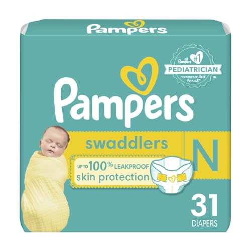 Pampers Baby Diapers - Swaddlers - Size 0, 31 Count, Ultra Absorbent Disposable Newborn Diaper