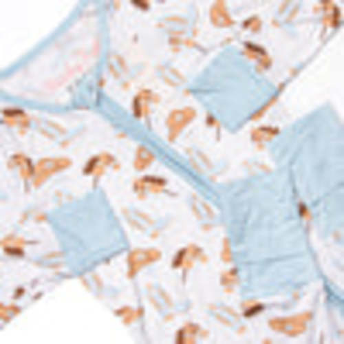 Rodeo Rider Bamboo Zippy Pajama, Blue – Stitchy Fish