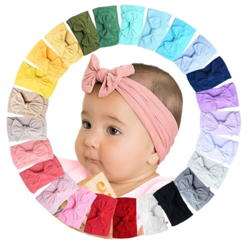 kangaroo 25 Colors Baby Bows Headbands For Baby Girls,Newborn Infant Toddler Hairbands and Child Hair Accessories