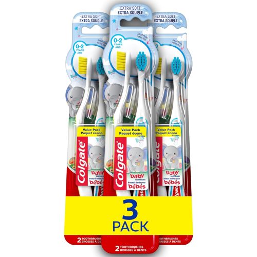 Colgate My First Baby and Toddler Toothbrush, Extra Soft Toothbrush, 6 Count