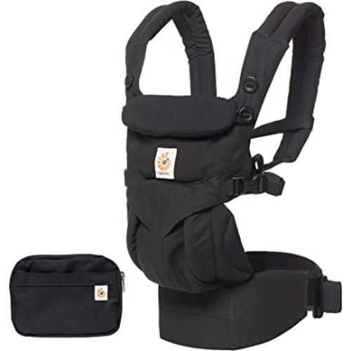 Ergobaby Omni 360 All-Position Baby Carrier for Newborn to Toddler with Lumbar Support (7-45 Pounds), Pure Black, 1 Count (Pack of 1)