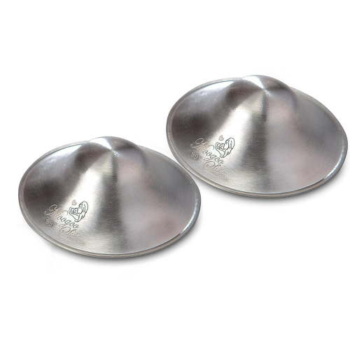 Moogco The Original Silver Nursing Cups - Nipple Shields for Nursing Newborn - Newborn Essentials Must Haves - Nipple Covers Breastfeeding - 999 Silver