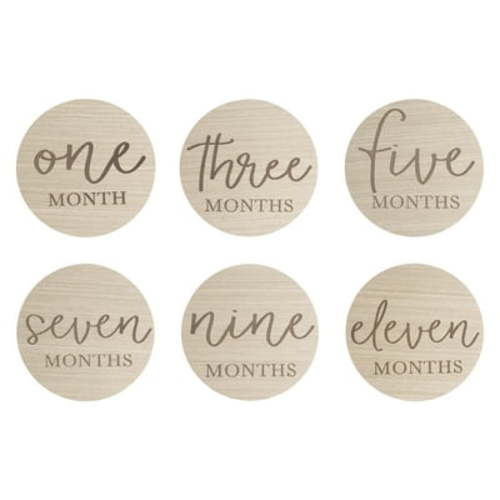 Little Pear By Pearhead Wooden Monthly Milestone Double-Sided Photo Cards, for Boy or Girl, One Size