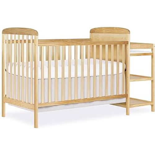 Anna 4-in-1 Full Size Crib and Changing Table Combo, Natural