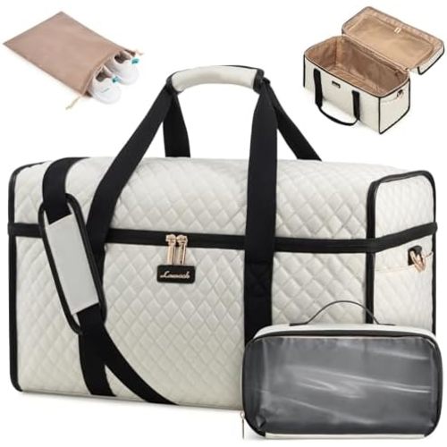LOVEVOOK Travel Duffle Bag, Weekender Bags For Women, Carry On Duffel Bags For Airplanes, Overnight Bag With Toiletry Bag, Hospital Bag for Labor and Delivery, Yoga Gym Bag with Wet Pocket, 3Pcs Set