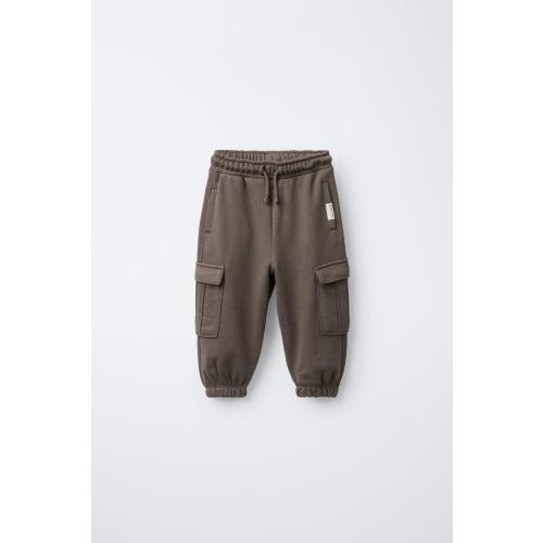 FLEECE CARGO JOGGER PANTS - Brown / Taupe | ZARA United States